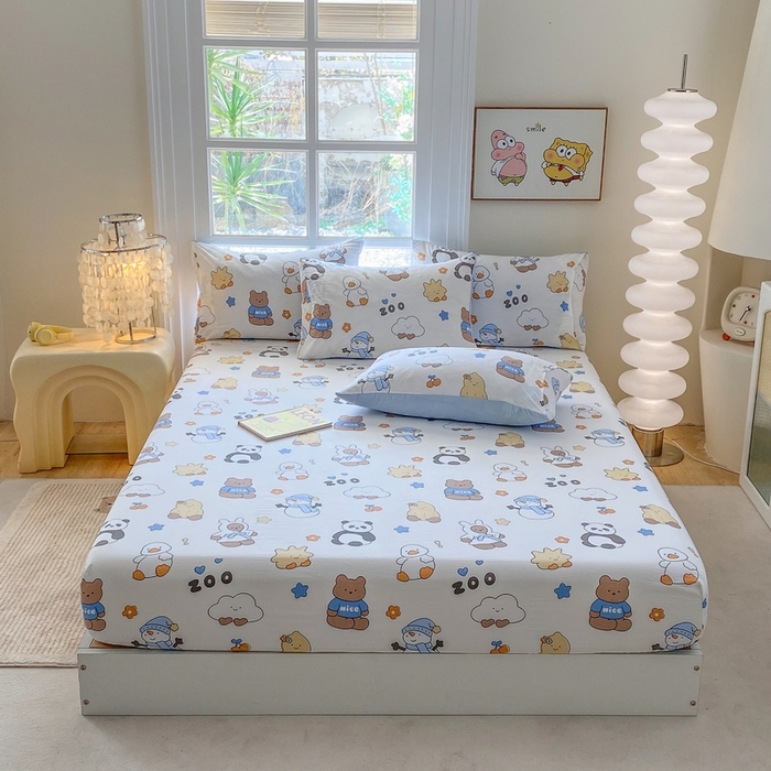 91家纺网 家纺一手货源 找家纺 （总）一电 2025新款跨境电商外贸四季卡通床笠单件床罩床垫套防滑套宿舍儿童床单定制-第六批