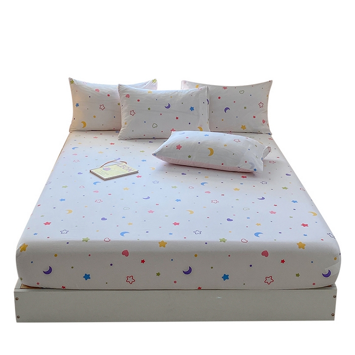 91家纺网 家纺一手货源 找家纺 一电 2025新款跨境电商外贸四季卡通床笠单件床罩床垫套防滑套宿舍儿童床单定制-第六批 星愿