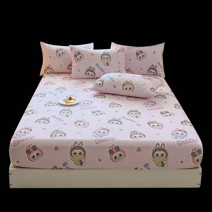 91家纺网 家纺一手货源 找家纺 一电 2025新款跨境电商外贸四季卡通床笠单件床罩床垫套防滑套宿舍儿童床单定制-第六批 拉布布