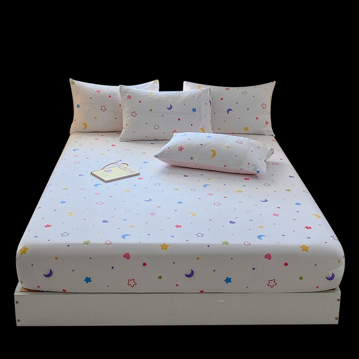 91家纺网 家纺一手货源 找家纺 一电 2025新款跨境电商外贸四季卡通床笠单件床罩床垫套防滑套宿舍儿童床单定制-第六批 星愿