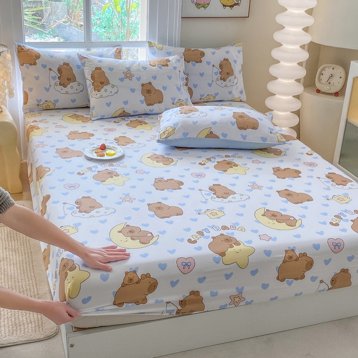 一电 2025新款跨境电商外贸四季卡通床笠单件床罩床垫套防滑套宿舍儿童床单定制-第六批 依恋