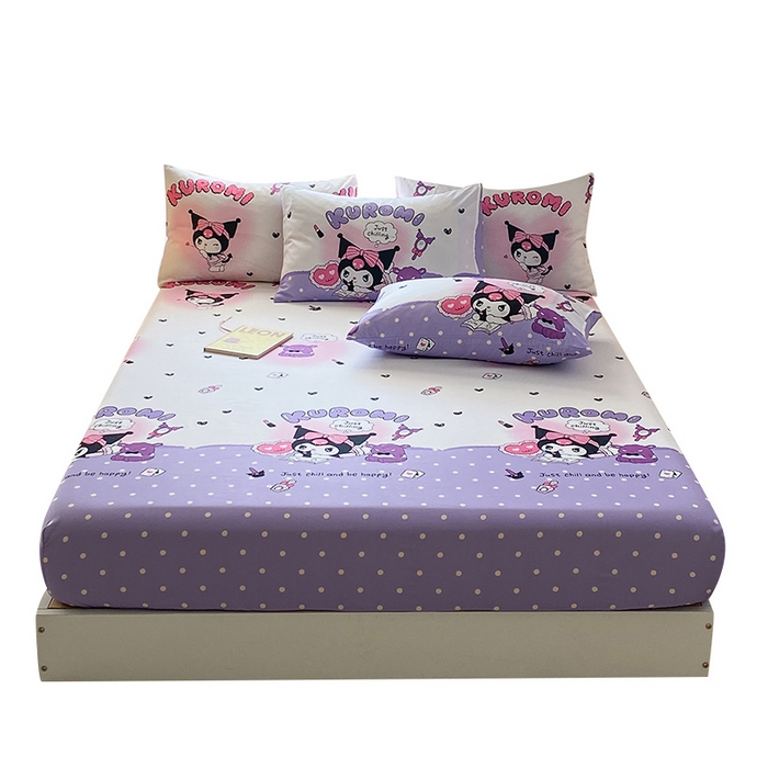 91家纺网 家纺一手货源 找家纺 一电 2025新款跨境电商外贸四季卡通床笠单件床罩床垫套防滑套宿舍儿童床单定制-第六批 卡牌库洛米