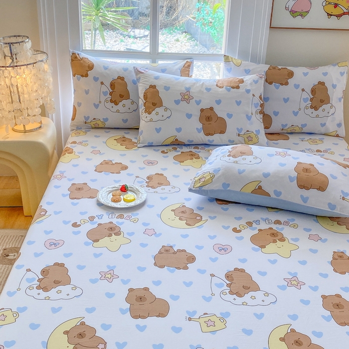 91家纺网 家纺一手货源 找家纺 一电 2025新款跨境电商外贸四季卡通床笠单件床罩床垫套防滑套宿舍儿童床单定制-第六批 依恋