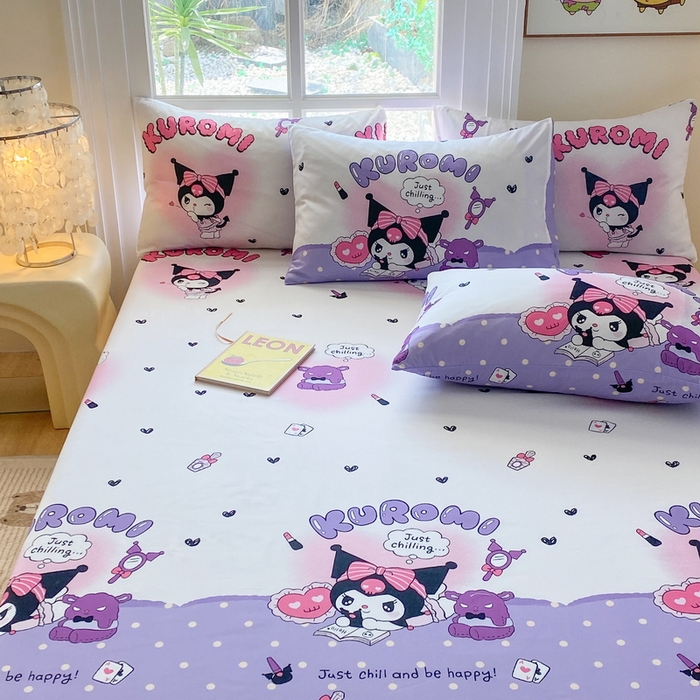 91家纺网 家纺一手货源 找家纺 一电 2025新款跨境电商外贸四季卡通床笠单件床罩床垫套防滑套宿舍儿童床单定制-第六批 卡牌库洛米