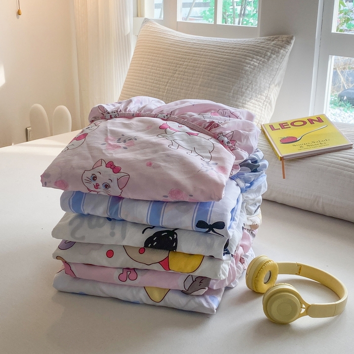 一电 2025新款跨境电商外贸四季卡通床笠单件床罩床垫套防滑套宿舍儿童床单定制-第六批 组合图仅供参考