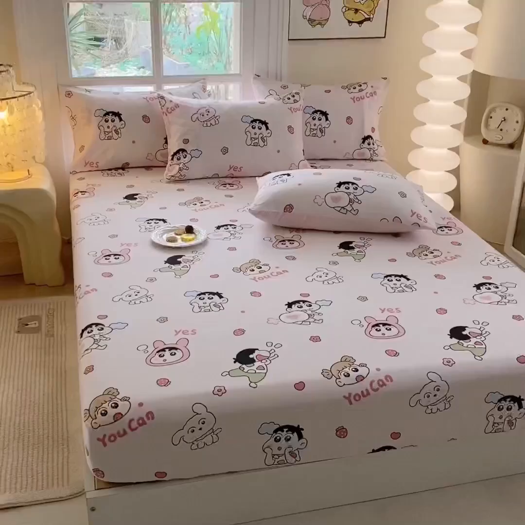91家纺网 家纺一手货源 找家纺 一电 2025新款跨境电商外贸四季卡通床笠单件床罩床垫套防滑套宿舍儿童床单定制-第六批 你最棒