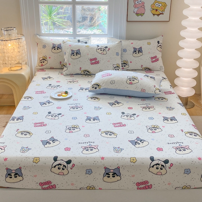 91家纺网 家纺一手货源 找家纺 一电 2025新款跨境电商外贸四季卡通床笠单件床罩床垫套防滑套宿舍儿童床单定制-第六批 快乐少年