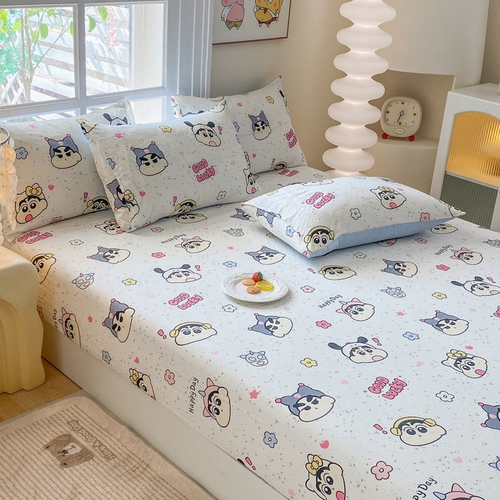 91家纺网 家纺一手货源 找家纺 一电 2025新款跨境电商外贸四季卡通床笠单件床罩床垫套防滑套宿舍儿童床单定制-第六批 快乐少年