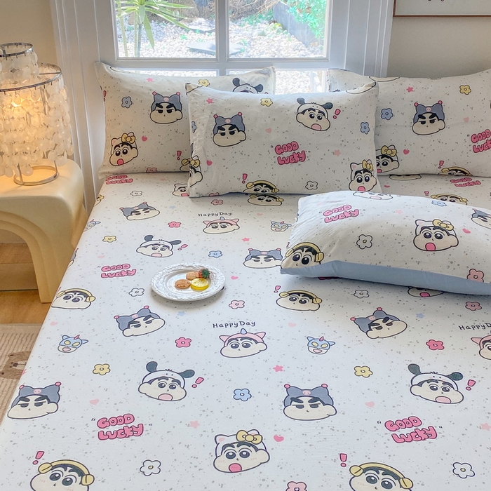 91家纺网 家纺一手货源 找家纺 一电 2025新款跨境电商外贸四季卡通床笠单件床罩床垫套防滑套宿舍儿童床单定制-第六批 快乐少年