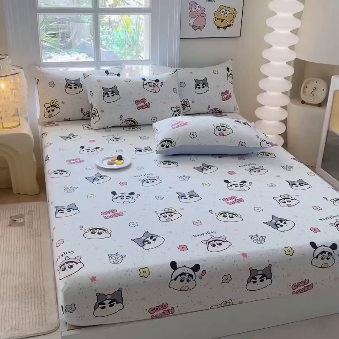 91家纺网 家纺一手货源 找家纺 一电 2025新款跨境电商外贸四季卡通床笠单件床罩床垫套防滑套宿舍儿童床单定制-第六批 快乐少年