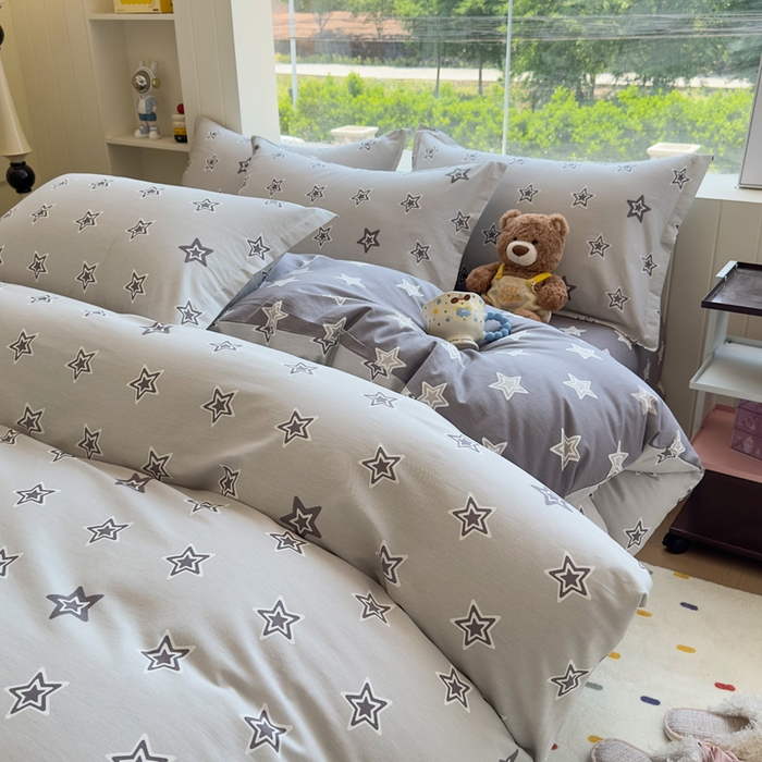 91家纺网 家纺一手货源 找家纺 鑫宇 2025新款全棉纯棉13372小清新印花四件套 金吉星