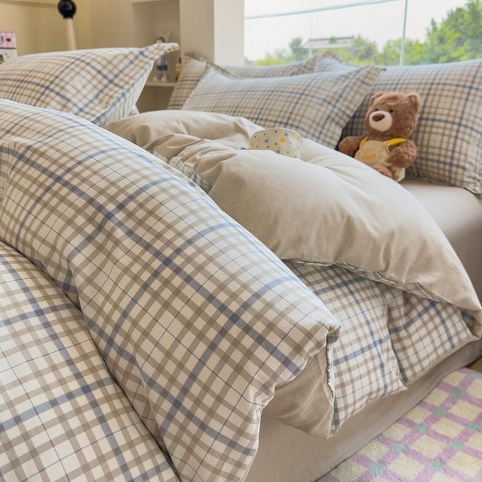 91家纺网 家纺一手货源 找家纺 鑫宇 2025新款全棉纯棉13372小清新印花四件套 洛卡时尚