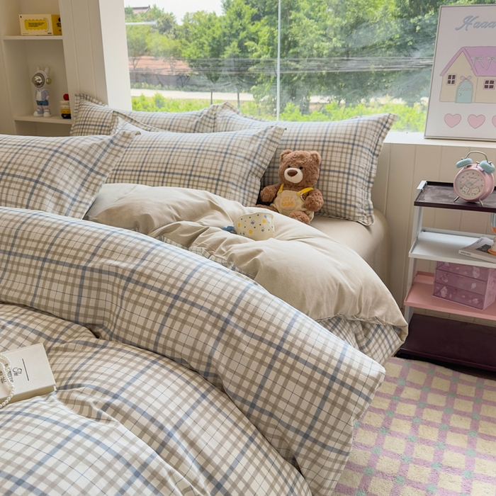 91家纺网 家纺一手货源 找家纺 鑫宇 2025新款全棉纯棉13372小清新印花四件套 洛卡时尚