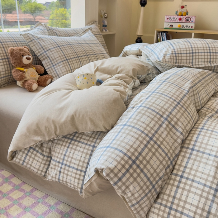 91家纺网 家纺一手货源 找家纺 鑫宇 2025新款全棉纯棉13372小清新印花四件套 洛卡时尚