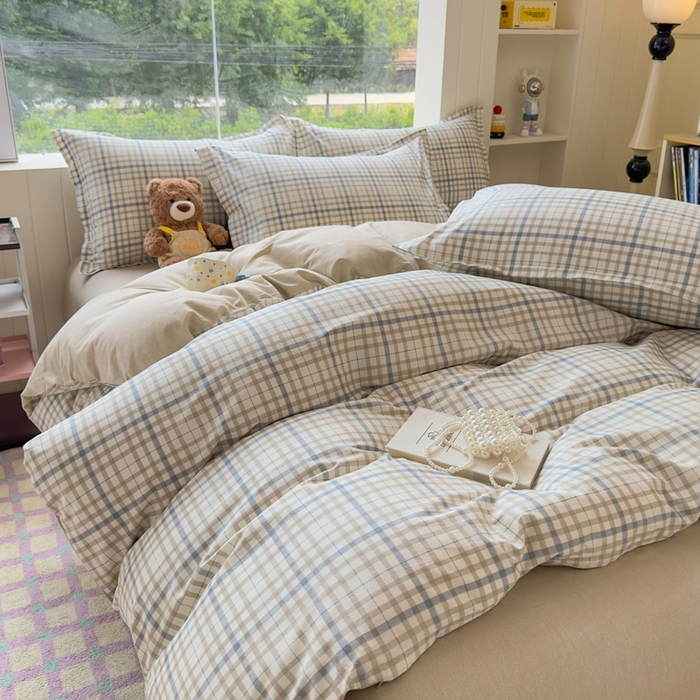 91家纺网 家纺一手货源 找家纺 鑫宇 2025新款全棉纯棉13372小清新印花四件套 洛卡时尚