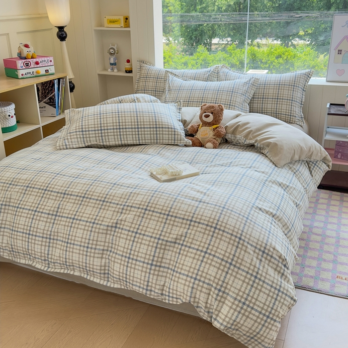 91家纺网 家纺一手货源 找家纺 鑫宇 2025新款全棉纯棉13372小清新印花四件套 洛卡时尚