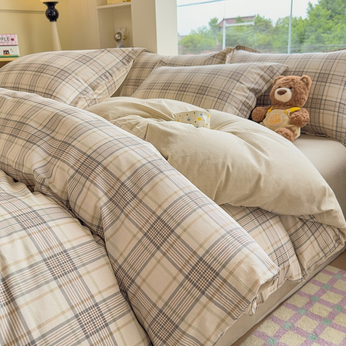 91家纺网 家纺一手货源 找家纺 鑫宇 2025新款全棉纯棉13372小清新印花四件套 美拉德