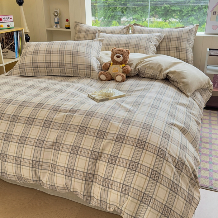 91家纺网 家纺一手货源 找家纺 鑫宇 2025新款全棉纯棉13372小清新印花四件套 美拉德