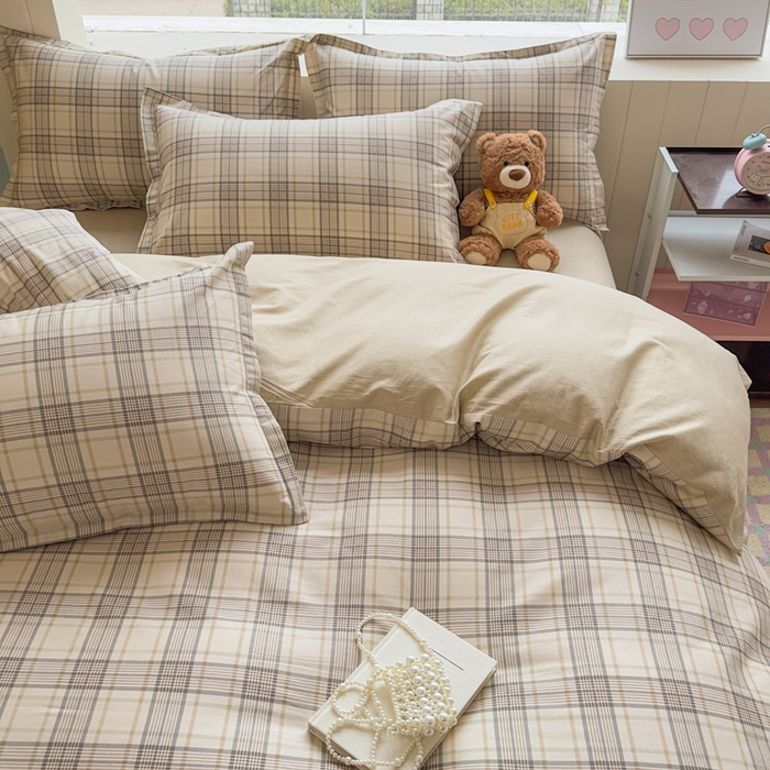 91家纺网 家纺一手货源 找家纺 鑫宇 2025新款全棉纯棉13372小清新印花四件套 美拉德