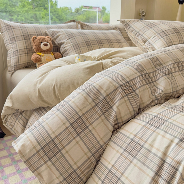 91家纺网 家纺一手货源 找家纺 鑫宇 2025新款全棉纯棉13372小清新印花四件套 美拉德