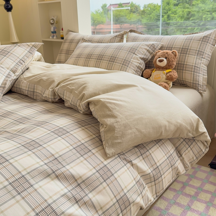 91家纺网 家纺一手货源 找家纺 鑫宇 2025新款全棉纯棉13372小清新印花四件套 美拉德