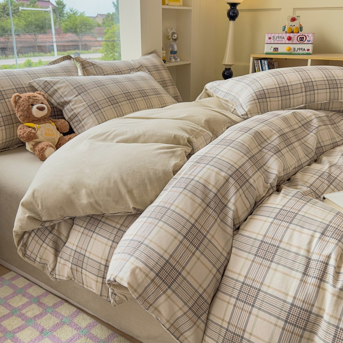 91家纺网 家纺一手货源 找家纺 鑫宇 2025新款全棉纯棉13372小清新印花四件套 美拉德