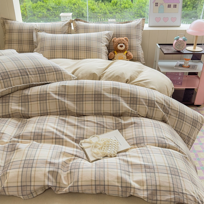 91家纺网 家纺一手货源 找家纺 鑫宇 2025新款全棉纯棉13372小清新印花四件套 美拉德