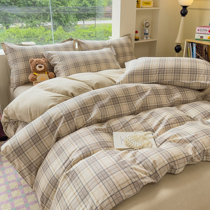 91家纺网 家纺一手货源 找家纺 鑫宇 2025新款全棉纯棉13372小清新印花四件套 美拉德