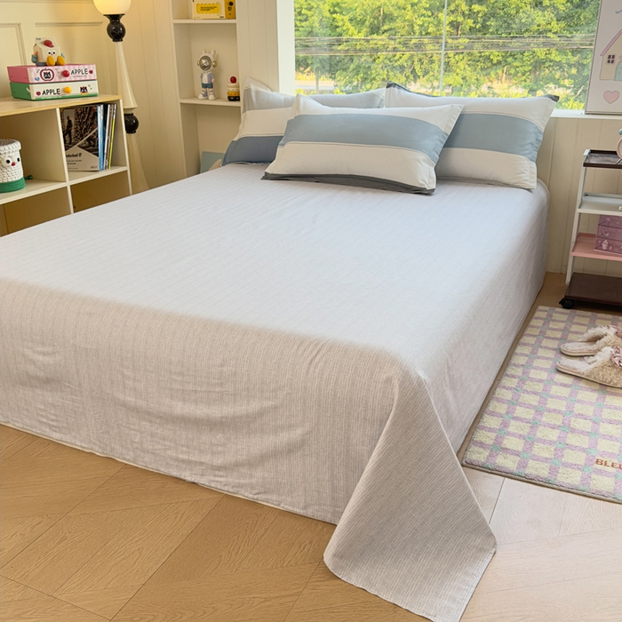 91家纺网 家纺一手货源 找家纺 鑫宇 2025新款全棉纯棉13372小清新印花四件套 迷人线条