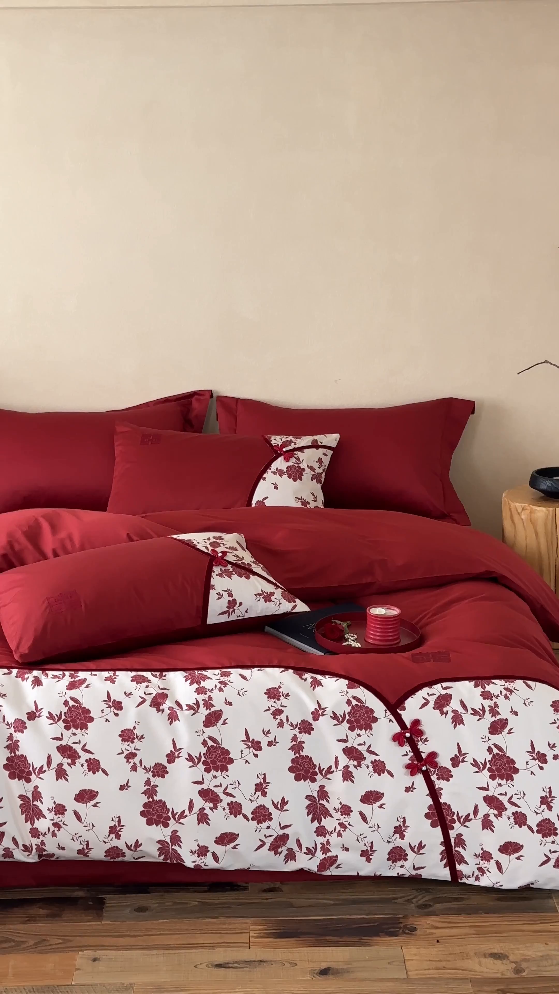 91家纺网 家纺一手货源 找家纺 （总）佳汐蓝家纺 2025秋冬新品100S澳棉数码印花+盘扣四件套--禧悦