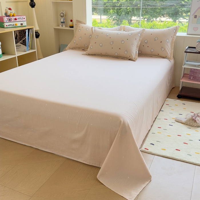 91家纺网 家纺一手货源 找家纺 鑫宇 2025新款全棉纯棉13372小清新印花四件套 米菲