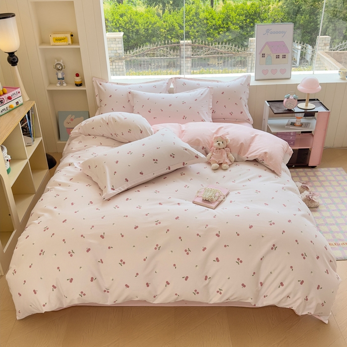 鑫宇 2025新款全棉纯棉13372小清新印花四件套 蜜果