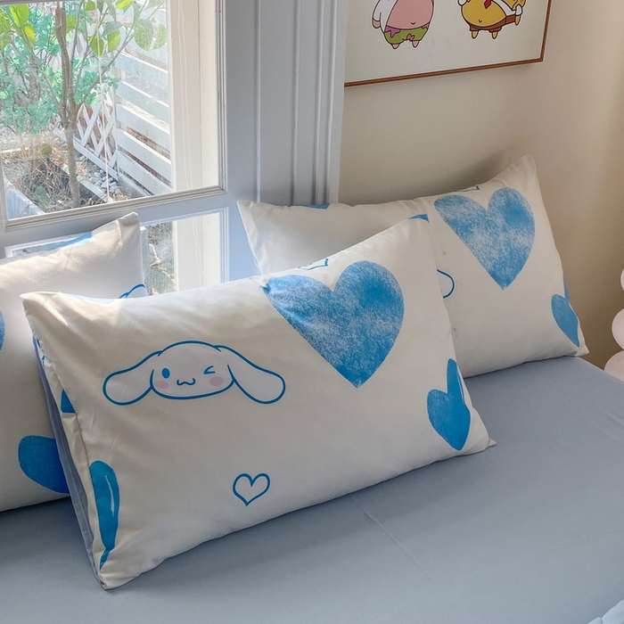 91家纺网 家纺一手货源 找家纺 一电 2025新款卡通可爱磨毛春夏新品夏凉被子家纺床品儿童幼儿园磨毛夏被 爱心玉桂狗