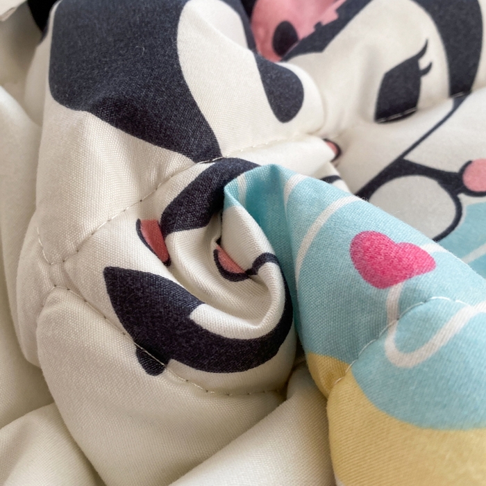 91家纺网 家纺一手货源 找家纺 一电 2025新款卡通可爱磨毛春夏新品夏凉被子家纺床品儿童幼儿园磨毛夏被 波点库洛米