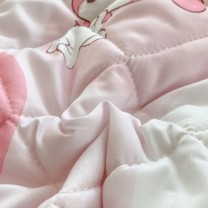 91家纺网 家纺一手货源 找家纺 一电 2025新款卡通可爱磨毛春夏新品夏凉被子家纺床品儿童幼儿园磨毛夏被 圈圈美乐蒂