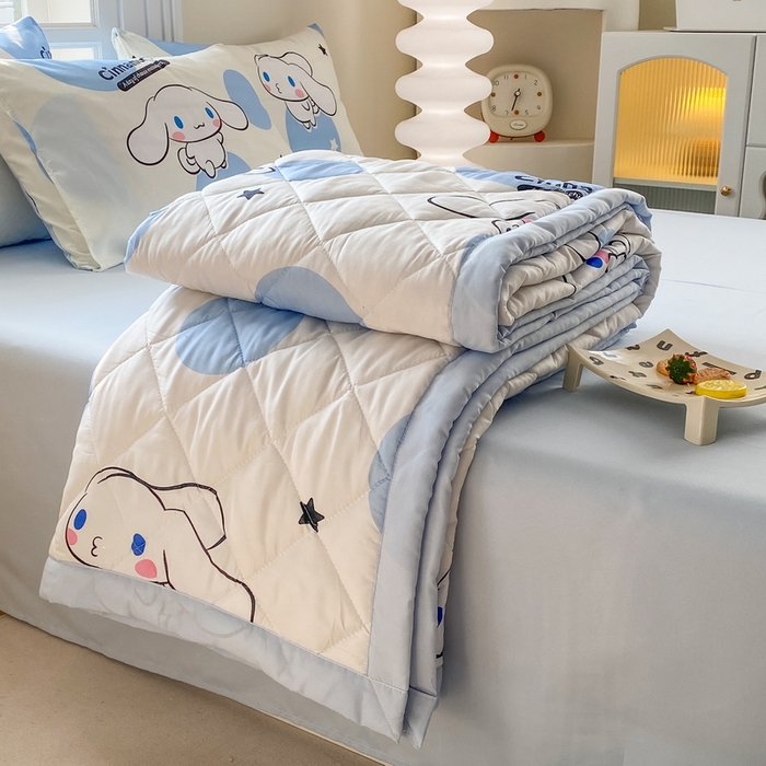 一電 2025新款卡通可愛磨毛春夏新品夏涼被子家紡床品兒童幼兒園磨毛夏被 圈圈玉桂狗
