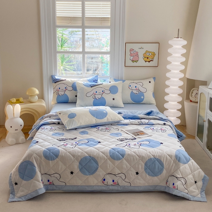 91家纺网 家纺一手货源 找家纺 一电 2025新款卡通可爱磨毛春夏新品夏凉被子家纺床品儿童幼儿园磨毛夏被 圈圈玉桂狗