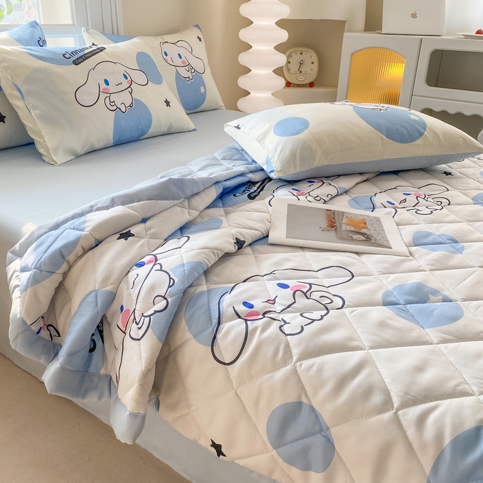 91家纺网 家纺一手货源 找家纺 一电 2025新款卡通可爱磨毛春夏新品夏凉被子家纺床品儿童幼儿园磨毛夏被 圈圈玉桂狗