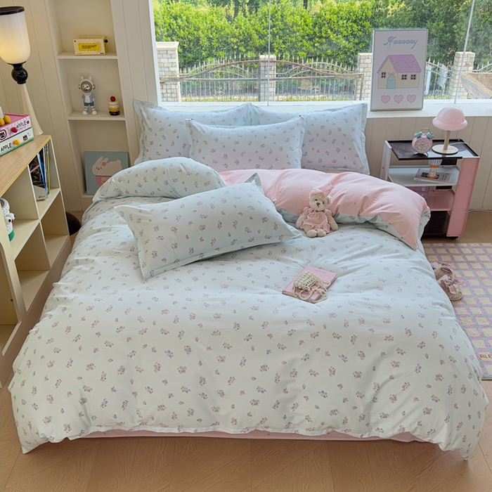 鑫宇 2025新款全棉纯棉13372小清新印花四件套 清风花夏