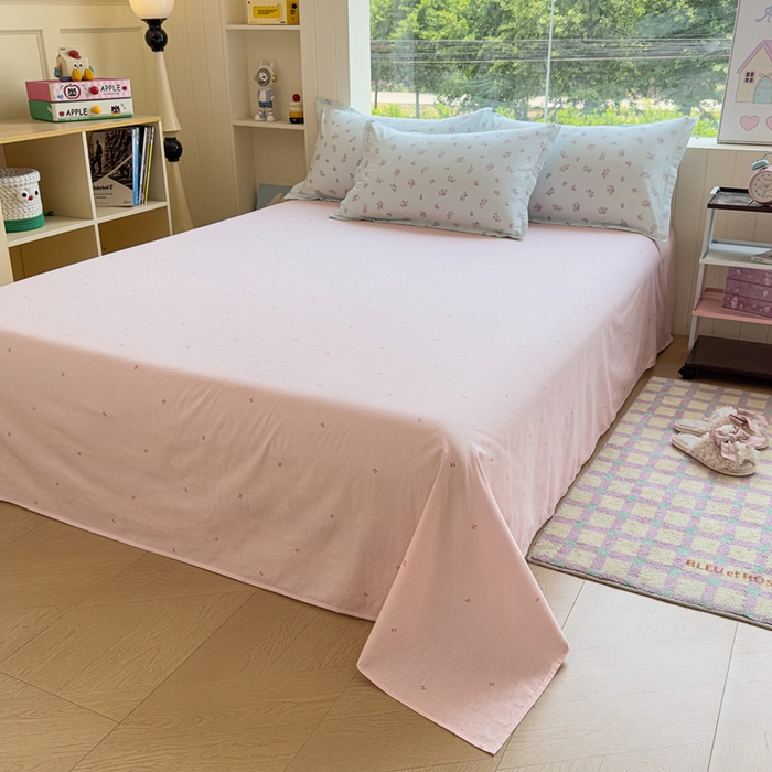 91家纺网 家纺一手货源 找家纺 鑫宇 2025新款全棉纯棉13372小清新印花四件套 清风花夏