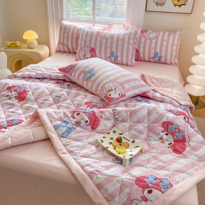 91家纺网 家纺一手货源 找家纺 一电 2025新款卡通可爱磨毛春夏新品夏凉被子家纺床品儿童幼儿园磨毛夏被 田园美乐蒂