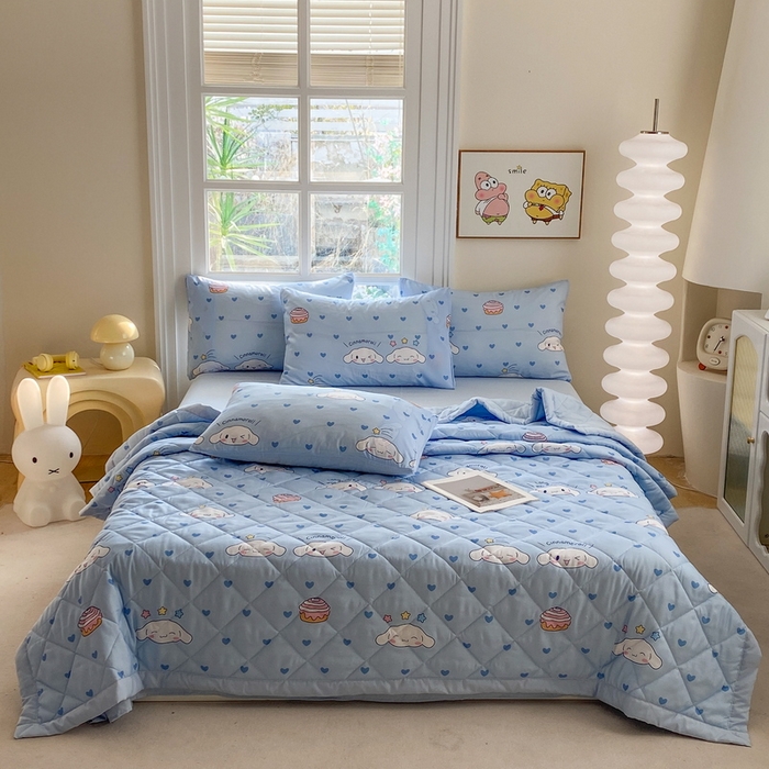 91家纺网 家纺一手货源 找家纺 一电 2025新款卡通可爱磨毛春夏新品夏凉被子家纺床品儿童幼儿园磨毛夏被 星空玉桂狗