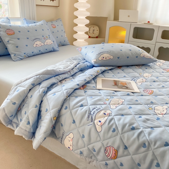 91家纺网 家纺一手货源 找家纺 一电 2025新款卡通可爱磨毛春夏新品夏凉被子家纺床品儿童幼儿园磨毛夏被 星空玉桂狗