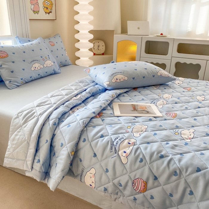 91家纺网 家纺一手货源 找家纺 一电 2025新款卡通可爱磨毛春夏新品夏凉被子家纺床品儿童幼儿园磨毛夏被 星空玉桂狗