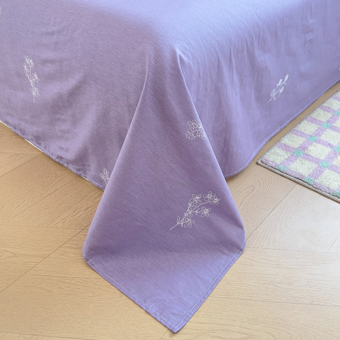 91家纺网 家纺一手货源 找家纺 鑫宇 2025新款全棉纯棉13372小清新印花四件套 清风若凡