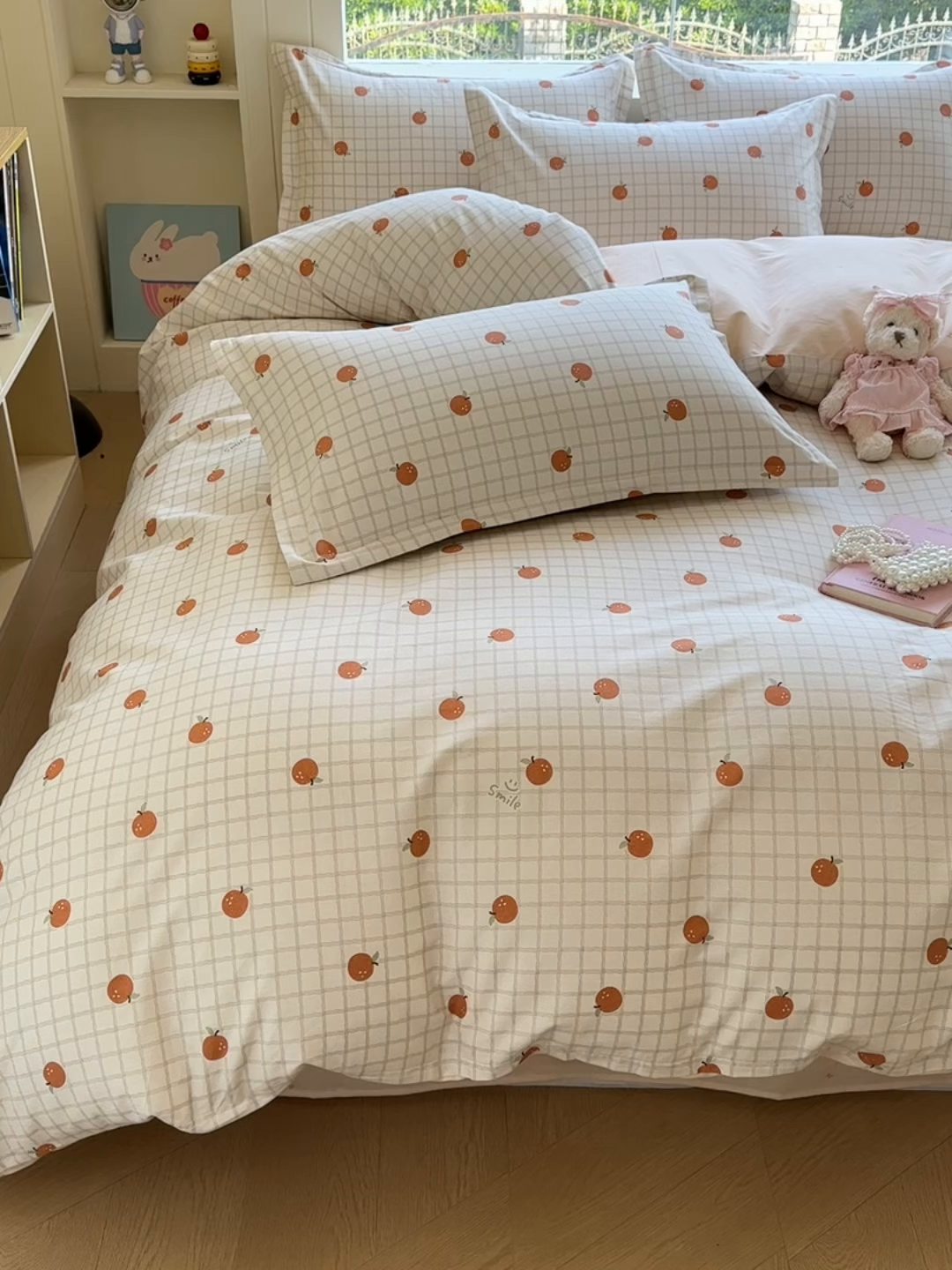 91家纺网 家纺一手货源 找家纺 鑫宇 2025新款全棉纯棉13372小清新印花四件套 秋实