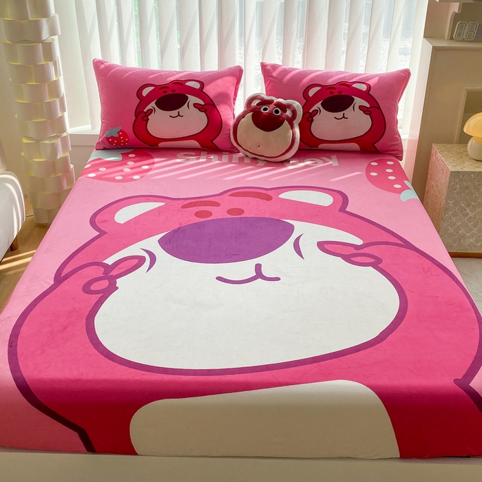 91家纺网 家纺一手货源 找家纺 （总）一电 2025新款跨境电商床笠冬天德芙绒床笠单件加绒加厚绒床罩儿童学生宿舍床垫套床笠罩