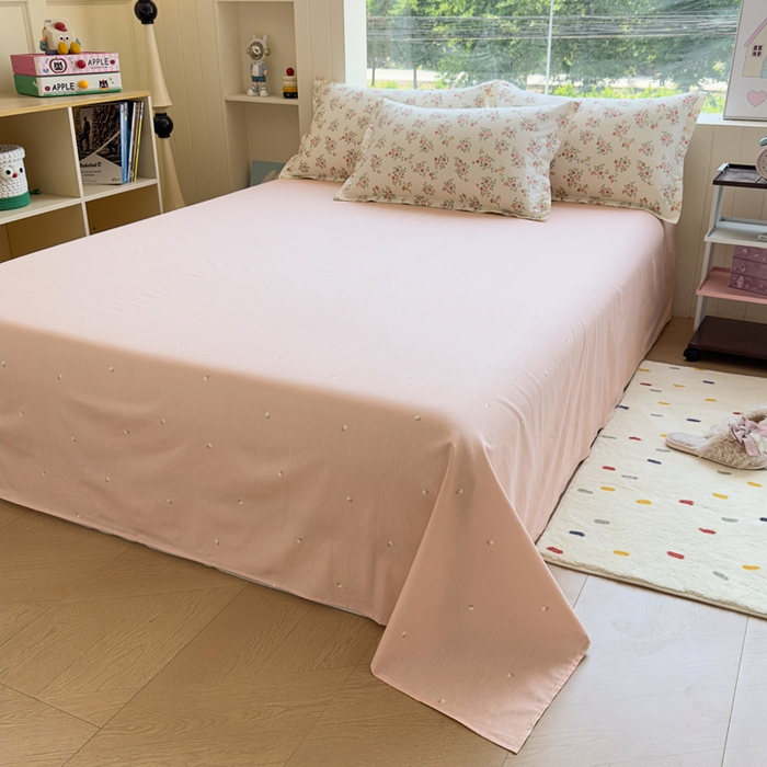 91家纺网 家纺一手货源 找家纺 鑫宇 2025新款全棉纯棉13372小清新印花四件套 素寻