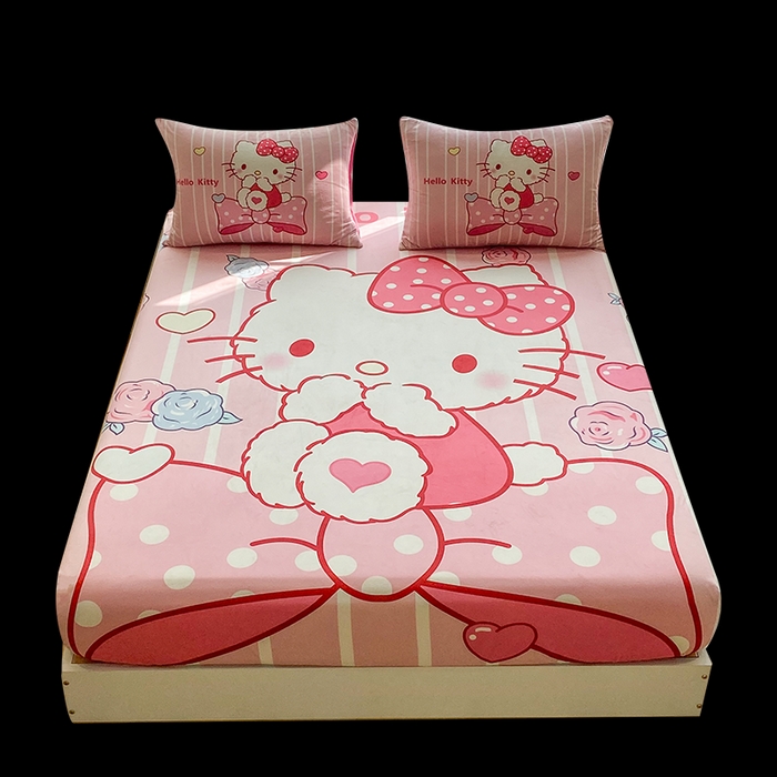 91家纺网 家纺一手货源 找家纺 一电 2025新款跨境电商床笠冬天德芙绒床笠单件加绒加厚绒床罩儿童学生宿舍床垫套床笠罩 害羞KT