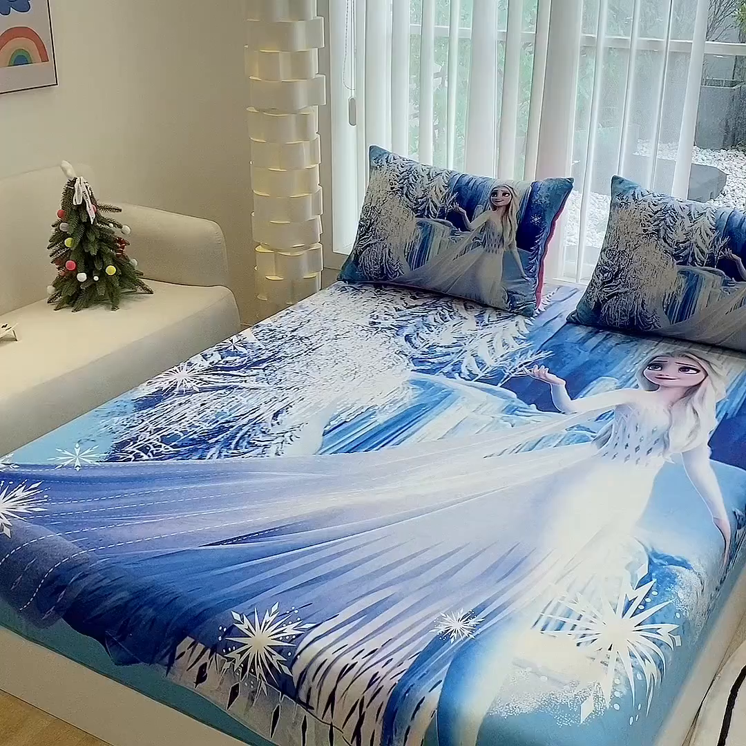 91家纺网 家纺一手货源 找家纺 一电 2025新款跨境电商床笠冬天德芙绒床笠单件加绒加厚绒床罩儿童学生宿舍床垫套床笠罩 皇后